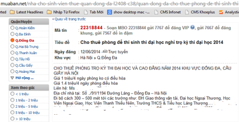 Thi đại học: Giá thuê nhà trọ đắt gấp 3-4 lần so với thuê nhà nghỉ - ảnh 1