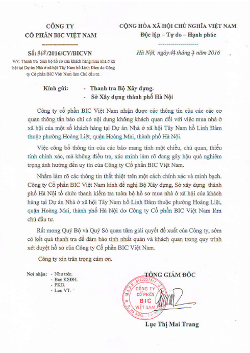 Chủ đầu tư dự án NOXH Rice City đề nghị thanh kiểm tra toàn bộ dự án - ảnh 1