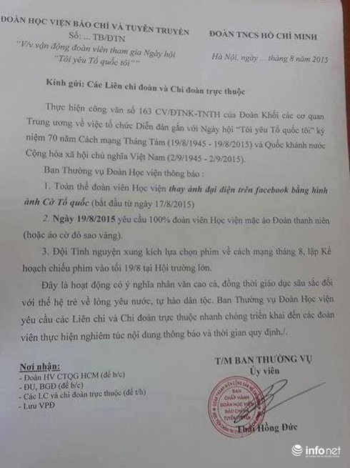 Yêu cầu sinh viên thay avatar cờ tổ quốc trên facebook: Nhà trường sửa sai - ảnh 1