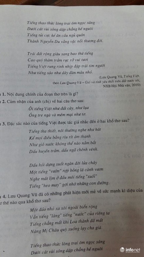 “Ôi tiếng Việt như bùn và như lụa” trong đề Văn khác với bản gốc? - ảnh 3
