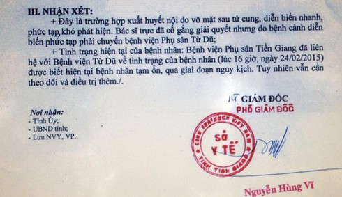 Vụ con chết, sản phụ nguy kịch: Sở Y tế nói gì? - ảnh 1
