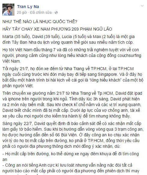 Vụ việc khách Tây bị mất đồ trên xe khách: Trả lời của các bên liên quan - ảnh 2
