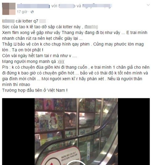 TP.HCM: Phút giây kinh hoàng khi thang cuốn ở siêu thị Lotte gặp sự cố - ảnh 1