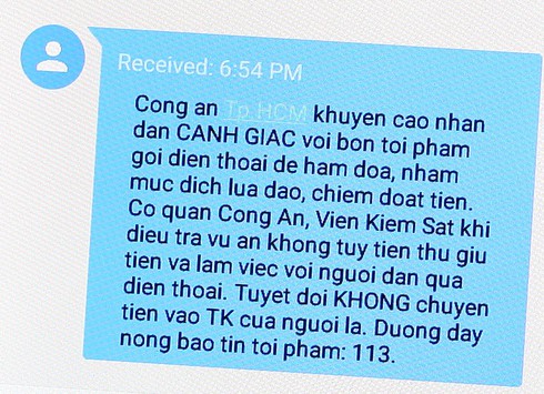 Công an khuyến cáo người dân cảnh giác với tội phạm gọi điện thoại lừa đảo - ảnh 1