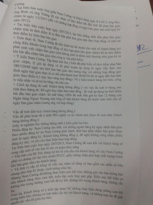 Khách mua nhà tố Tập đoàn Nam Cường nuốt cam kết - ảnh 2