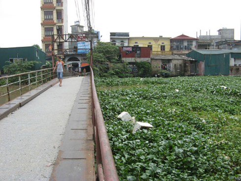 Một cây cầu bắc qua sông Nhuệ có nguy cơ sập - ảnh 5