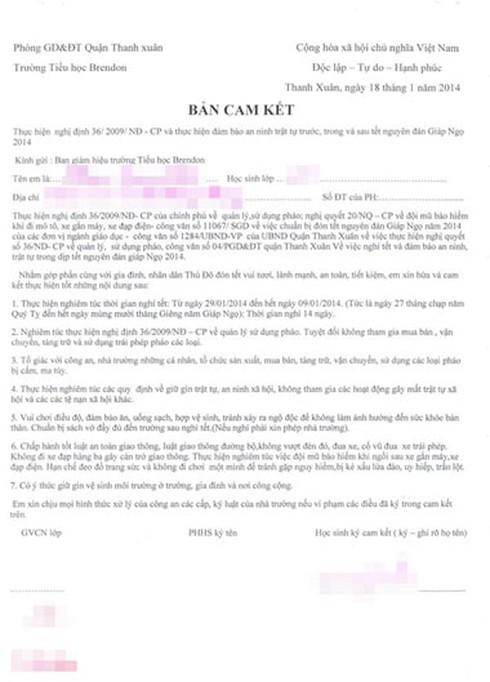 HS lớp 1 ký cam kết: Làm theo chỉ đạo cấp trên! - ảnh 2