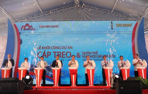 Khởi công dự án Cáp treo và Quần thể Khu vui chơi giải trí biển Hòn Thơm - ảnh 1