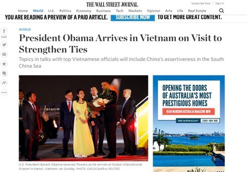 Báo quốc tế dồn dập đưa tin ông Obama đã tới Việt Nam - ảnh 2