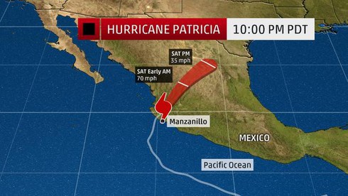 Patricia - Siêu bão mạnh chưa từng thấy, sắp