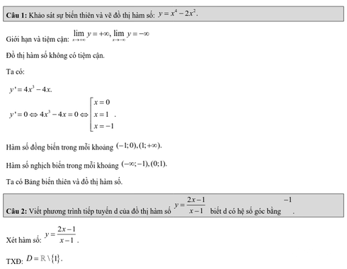 Hà Nội: Đáp án đề thi thử môn Toán THPT quốc gia 2016 - ảnh 1