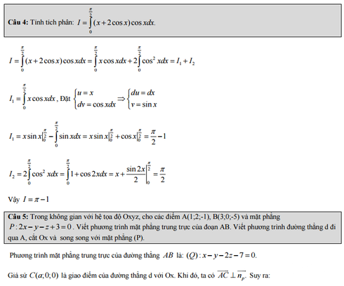 Hà Nội: Đáp án đề thi thử môn Toán THPT quốc gia 2016 - ảnh 4