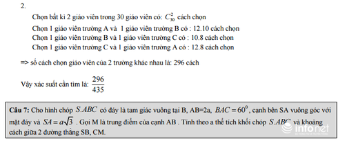 Hà Nội: Đáp án đề thi thử môn Toán THPT quốc gia 2016 - ảnh 6