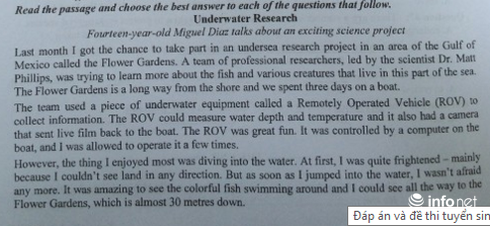 Đề thi Tiếng Anh vào 10 trường THPT chuyên ĐH Sư phạm Hà Nội năm 2015 - ảnh 2