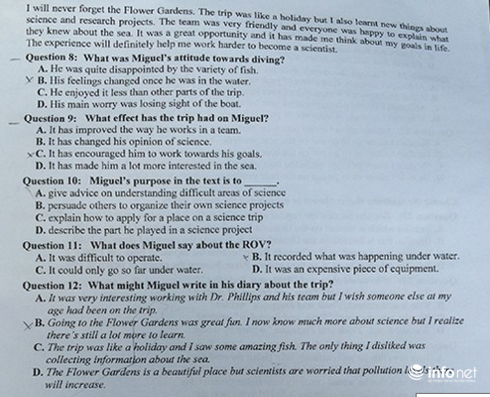 Đề thi Tiếng Anh vào 10 trường THPT chuyên ĐH Sư phạm Hà Nội năm 2015 - ảnh 3