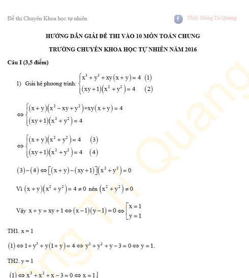 Gợi ý đáp án môn Toán vào lớp 10 khối chuyên Khoa học Tự nhiên vòng 1 năm 2016 - ảnh 3