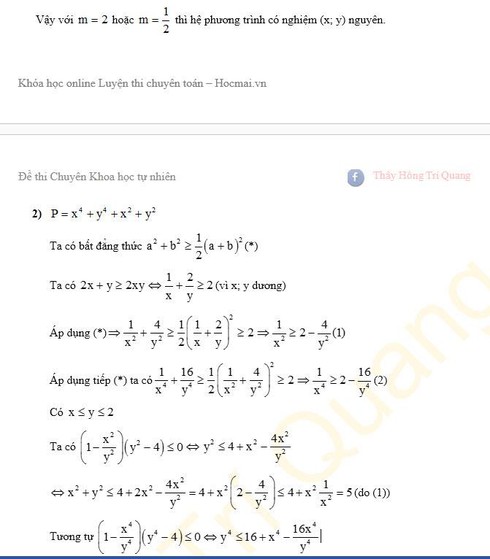 Gợi ý đáp án môn Toán vào lớp 10 khối chuyên Khoa học Tự nhiên vòng 1 năm 2016 - ảnh 7
