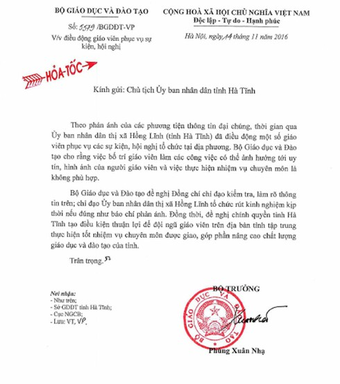 Bộ GD&ĐT chỉ đạo làm rõ vụ