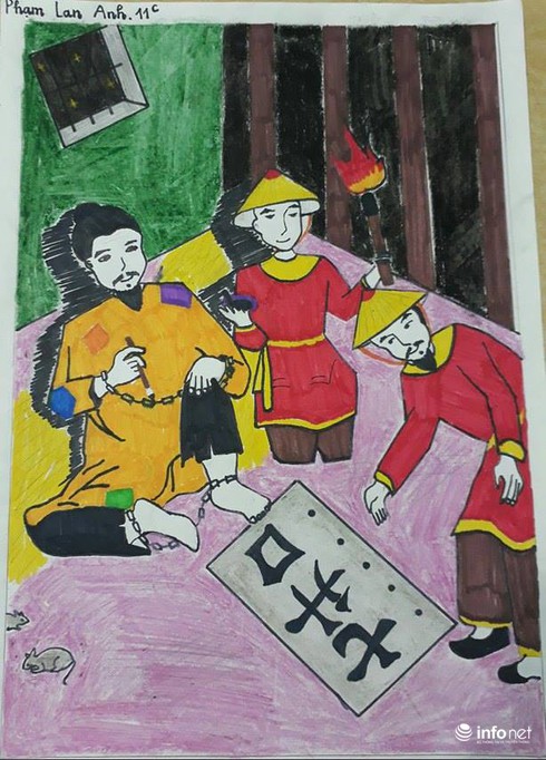 Ngộ nghĩnh những bức tranh minh họa tác phẩm văn học của học sinh - ảnh 9