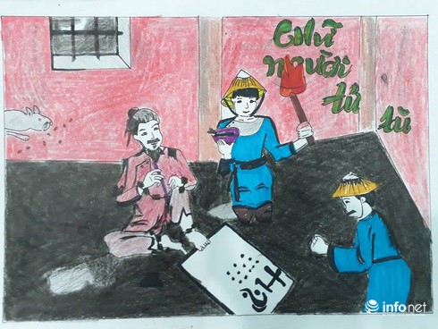 Ngộ nghĩnh những bức tranh minh họa tác phẩm văn học của học sinh - ảnh 10