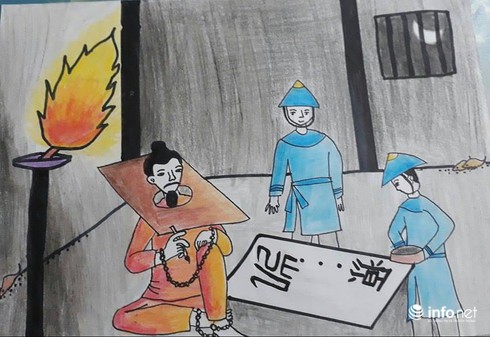 Ngộ nghĩnh những bức tranh minh họa tác phẩm văn học của học sinh - ảnh 12