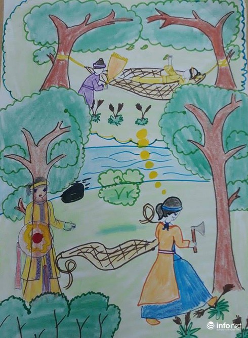 Ngộ nghĩnh những bức tranh minh họa tác phẩm văn học của học sinh - ảnh 19