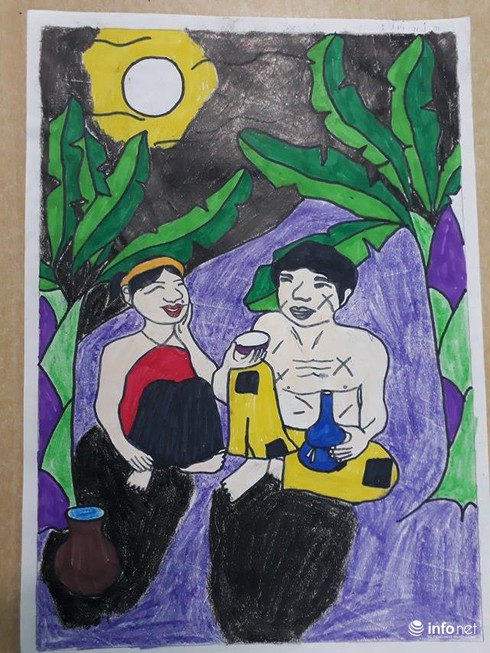 Ngộ nghĩnh những bức tranh minh họa tác phẩm văn học của học sinh - ảnh 6