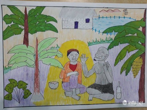 Ngộ nghĩnh những bức tranh minh họa tác phẩm văn học của học sinh - ảnh 8