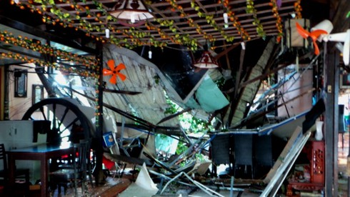 Gió giật mạnh, cây cổ thụ đổ ập vào nhà hàng - ảnh 8