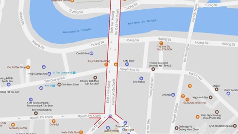 Đường Đinh Tiên Hoàng thành Đại lộ Lê Văn Duyệt trên Google Maps - ảnh 2