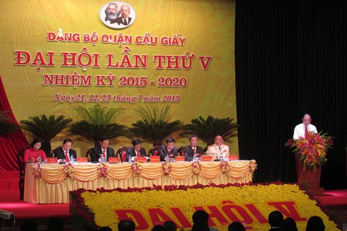 Khai mạc Đại hội Đảng bộ quận Cầu Giấy lần thứ V nhiệm kỳ 2015- 2020 - ảnh 1