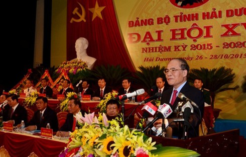 Đồng chí Nguyễn Sinh Hùng dự và chỉ đạo Đại hội Đảng bộ tỉnh Hải Dương - ảnh 3