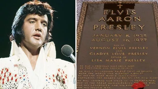 Lỗi lầm kỳ lạ trên bia mộ của huyền thoại âm nhạc Elvis Presley
