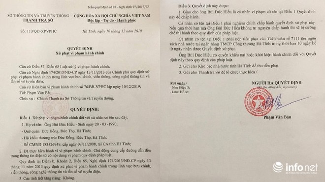 Hà Tĩnh: Xử phạt đối tượng tung tin xỉ thép Formosa nguy hại