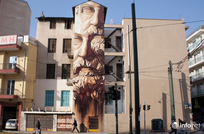 Những tác phẩm graffiti tuyệt vời từ người thất nghiệp ở Hy Lạp - ảnh 1