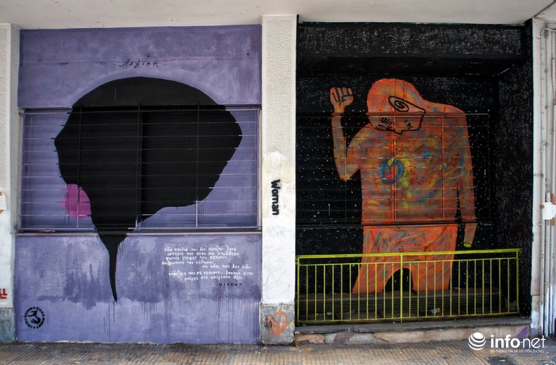 Những tác phẩm graffiti tuyệt vời từ người thất nghiệp ở Hy Lạp - ảnh 12