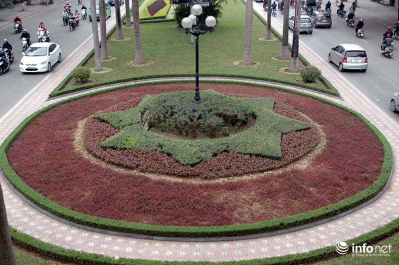 Cây xanh, thảm cỏ trên tuyến đường đẹp nhất Thủ đô bị san bằng - ảnh 1