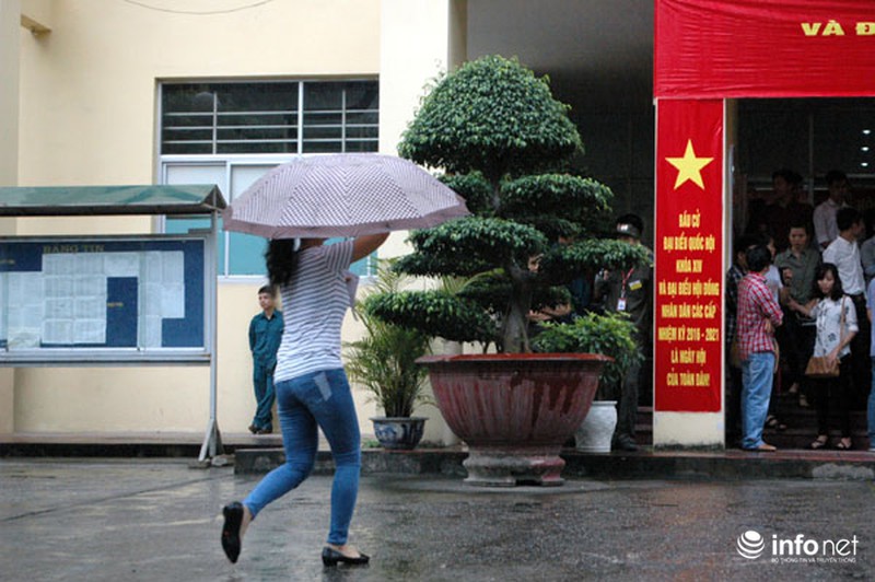 Cử tri Thủ đô “đội mưa” đi bỏ phiếu bầu cử - ảnh 15