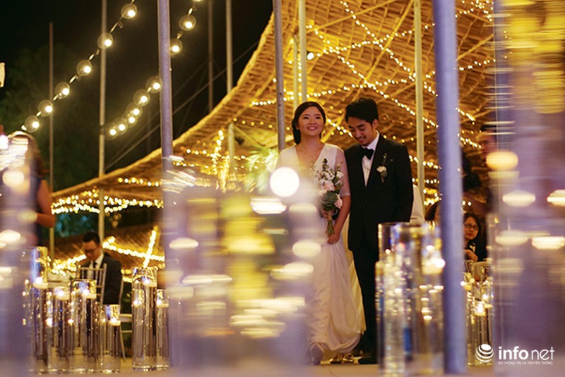 Bữa tiệc ánh sáng trong đám cưới ngoài trời độc đáo tại Hà Nội - ảnh 2