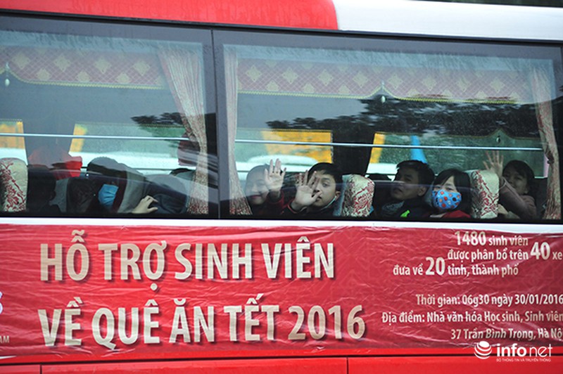 Hình ảnh 2.500 sinh viên đi xe miễn phí về quê ăn Tết - ảnh 4