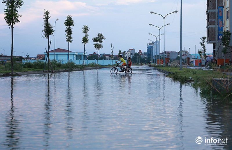 Đường ngập thành sông giữa Thủ đô, người dân mua vịt về...chăn thả - ảnh 1