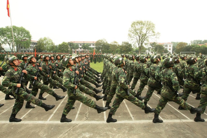 Toàn cảnh khối quân chính qui tập diễu binh kỷ niệm Điện Biên Phủ - ảnh 5