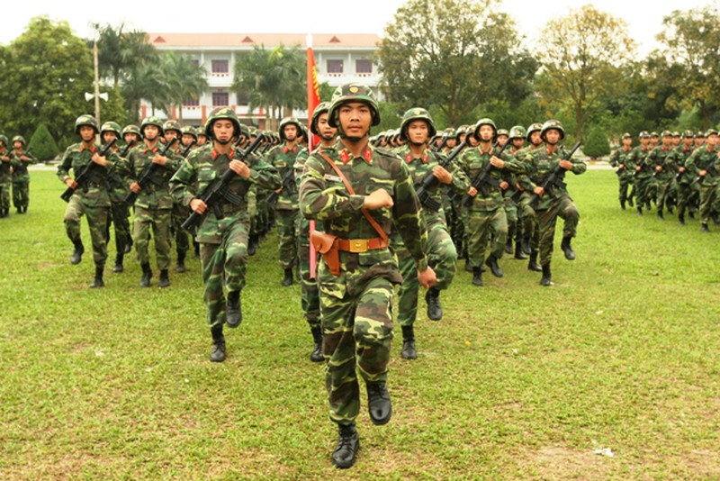 Toàn cảnh khối quân chính qui tập diễu binh kỷ niệm Điện Biên Phủ - ảnh 3