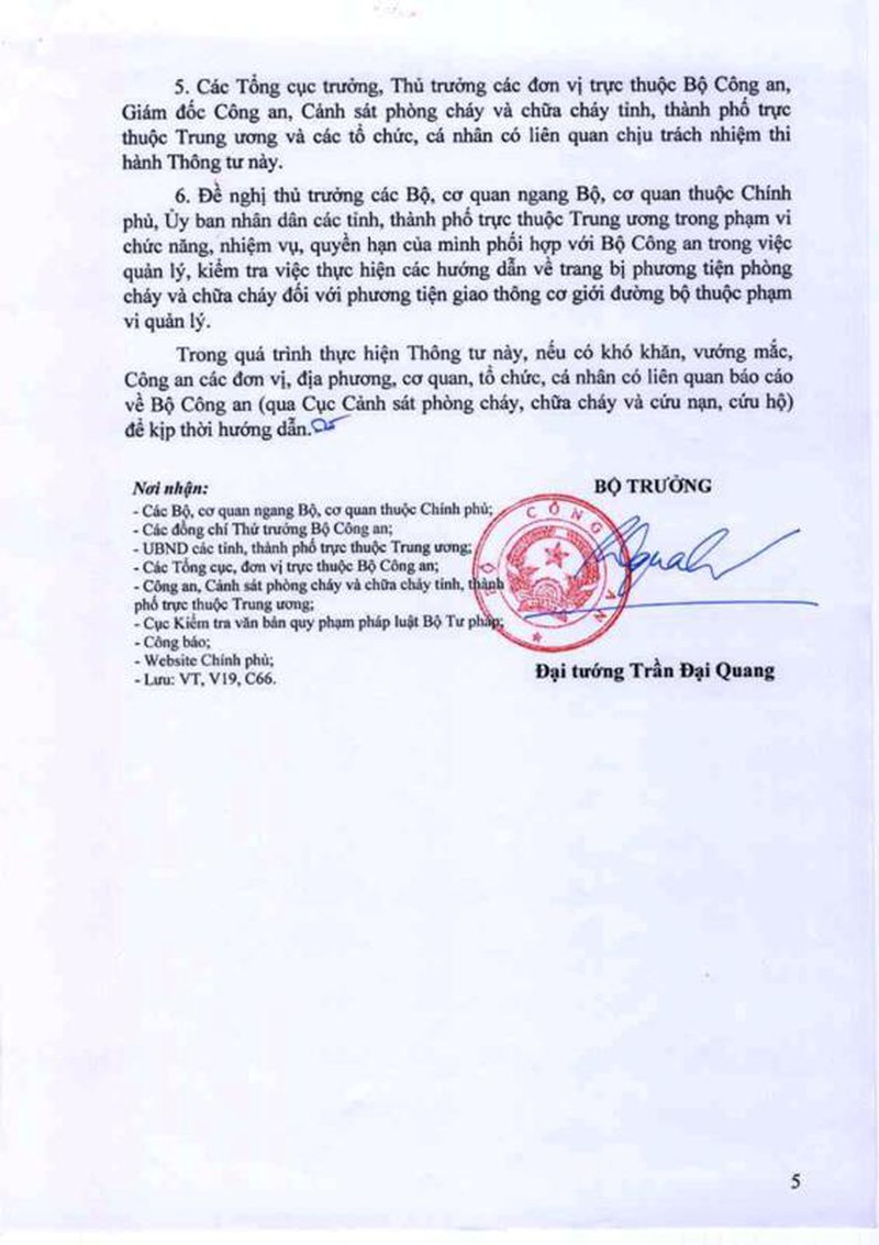 Bình cứu hỏa trên xe ô tô: Nội dung chi tiết Thông tư 57 Bộ CA - ảnh 6