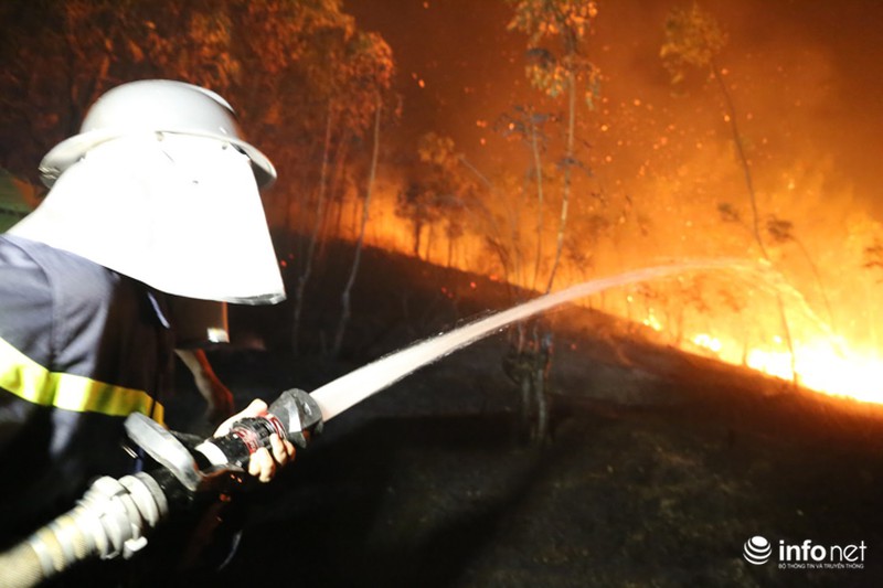 Chùm ảnh: Hơn 2000 người xuyên đêm chữa cháy cứu rừng phòng hộ - ảnh 10