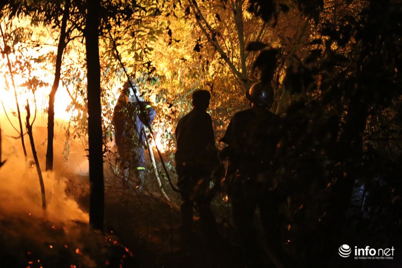 Chùm ảnh: Hơn 2000 người xuyên đêm chữa cháy cứu rừng phòng hộ - ảnh 4