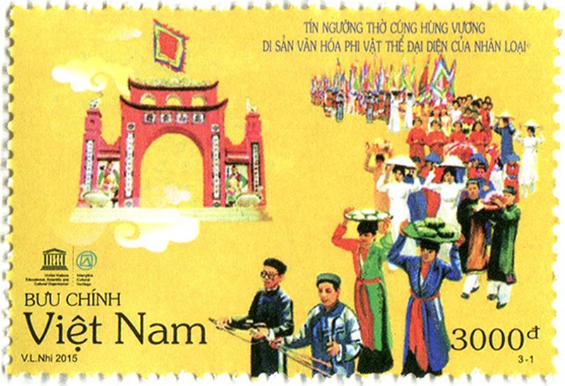 Chính thức phát hành Bộ tem về tín ngưỡng thờ cúng Hùng Vương - ảnh 2