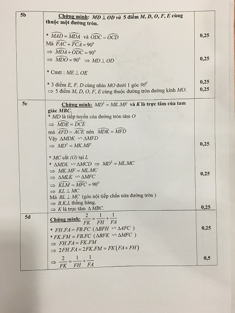 Đáp án chính thức môn Toán kỳ thi lớp 10 tại TP.HCM - ảnh 3