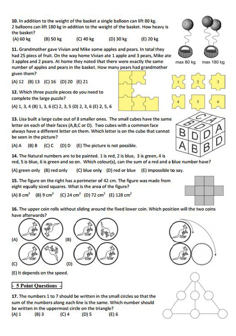 Đề thi Toán quốc tế Kangaroo lớp 5, 6 năm 2012 - ảnh 3