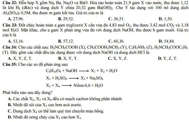 Bộ GD&ĐT công bố đề thi minh họa môn Hóa năm 2017 - ảnh 5